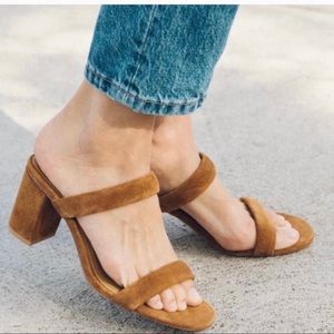 Soludos Tan Suede Heeled Sandals